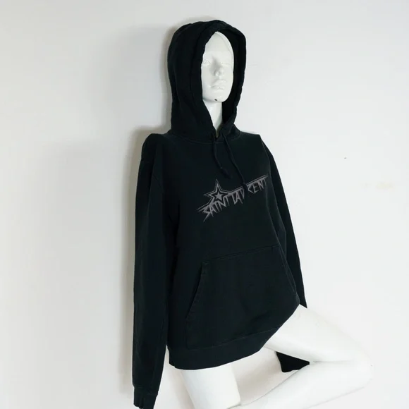 SAINT LAURENT STAR LOGO HOODIE, 2019 | BLACK | MEDIUM - Picture 7 of 9